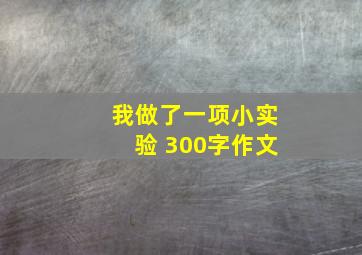 我做了一项小实验 300字作文